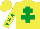 Silk - Yellow, emerald green cross of lorraine, yellow sleeves, emerald green stars, yellow cap