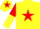 Silk - Yellow body, red star, red arms, yellow halved, yellow cap, red star