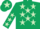 Silk - Dark Green, Light Green stars, Light Green stars on sleeves and star on cap