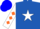 Silk - Royal blue, white star, white sleeves, orange diamonds, blue cap