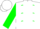 Silk - White, 'h's on green dots, white chevrons on green sleeves