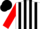 Silk - White body, black striped, red arms, black cap