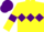 Silk - Yellow body, purple triple diamond, yellow arms, purple armlets, purple cap