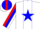 Silk - White, white 'j/c' on blue star, red bars on blue panel