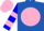 Silk - Royal blue, pink ball, blue devil, pink hoops on sleeves, pink cap