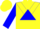 Silk - Yellow, yellow 'hp' on blue triangle on back, blue triangular panel on sleeves