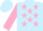 Silk - Light blue, pink stars, pink stars & cuffs on sleeves