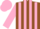 Silk - Brown, pink stripes, pink sleeves and cap