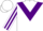 Silk - White body, purple chevron, white arms, purple striped, white cap, purple striped