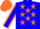 Silk - Blue body, orange stars, blue arms, orange seams, orange cap