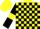 Silk - Yellow body, black checked, black arms, yellow armlets, yellow cap
