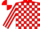 Silk - Red, white blocks, white stripe on sleeves, red and white quartered cap