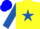 Silk - Yellow, royal blue star, royal blue sleeves, blue cap
