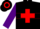 Silk - Black, red cross, red hoop on purple slvs