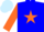 Silk - Blue body, orange star, orange arms, light blue cap