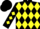 Silk - Black,yellow san lorenzo racing, 'bm' yellow diamonds