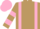 Silk - light Brown, pink braces, pink hooped sleeves, pink cap