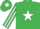 Silk - emerald Green, white star, white striped sleeves, emerald green cap, white star