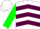 Silk - White, green and yellow emblem, maroon chevrons and green cuffs on slvs