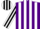 Silk - Purple and White stripes, White and Black striped sleeves and cap