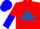 Silk - Red, royal blue triangle, blue sleeves, red and blue halved cap