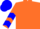 Silk - Orange, blue chevrons on sleeves, blue cap