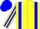 Silk - Yellow, blue braces, striped sleeves, halved cap