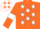 Silk - Orange, white stars and armlets, white cap, orange stars