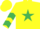Silk - Yellow, emerald green star and chevrons on sleeves, yellow cap