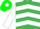 Silk - EMERALD GREEN & WHITE CHEVRONS, white sleeves, em. green cap, white star