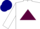 Silk - White, maroon triangle, maroon band on sleeves, navy blue cap