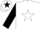 Silk - White, white 'w' on black star on back, white star on black sleeves