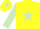 Silk - YELLOW, light green star & sleeves, yellow cap, light green star