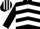 Silk - Black, white chevrons, striped cap