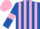 Silk - Royal blue and pink stripes, royal blue sleeves, pink armlets, pink cap