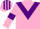 Silk - Pink, purple chevron and armlets, striped cap