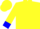 Silk - Yellow, 'lj racing' on blue emblem, blue cuffs