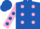 Silk - Royal blue, pink spots, pink sleeves, royal blue spots