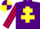 Silk - Purple, yellow cross of lorraine, yellow sleeves, red stripes, purple & yellow quartered cap