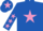 Silk - ROYAL BLUE, MAUVE star, ROYAL BLUE sleeves, MAUVE stars, ROYAL BLUE cap, MAUVE star