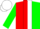 Silk - Red and green halves, red 'rc' on white panel, red and green opposing sleeves, white cap