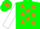 Silk - Green body, orange stars, white arms, green cap, orange star