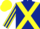 Silk - Dark blue body, yellow cross belts, yellow arms, dark blue striped, yellow cap, dark blue striped