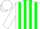 Silk - White, red and green stripes, green circled red 's', white cap