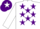 Silk - White, Purple stars, Purple cap, White star