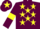 Silk - Maroon, yellow stars, armlets and star on cap