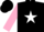 Silk - Black, white star, pink sleeves