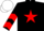 Silk - Black, red star, chevrons on sleeves, white cap