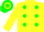 Silk - Yellow, green spots, hooped cap