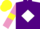 Silk - Purple, white diamond, mauve sleeves, yellow armlets, yellow cap